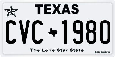 TX license plate CVC1980