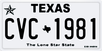 TX license plate CVC1981