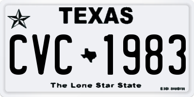 TX license plate CVC1983