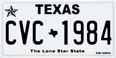 TX license plate CVC1984
