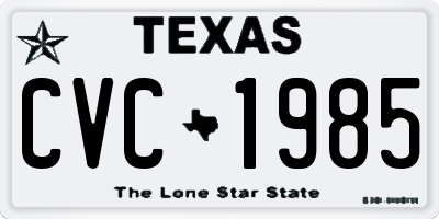 TX license plate CVC1985