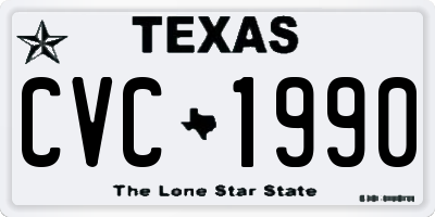 TX license plate CVC1990