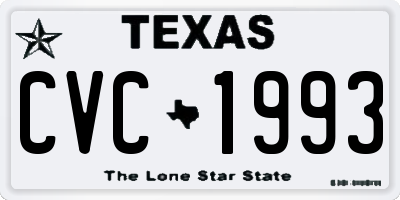 TX license plate CVC1993
