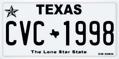 TX license plate CVC1998