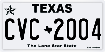 TX license plate CVC2004