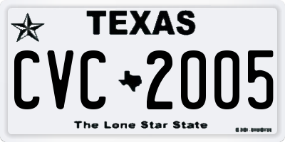 TX license plate CVC2005