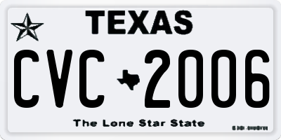 TX license plate CVC2006