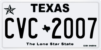 TX license plate CVC2007