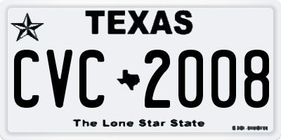 TX license plate CVC2008