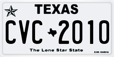 TX license plate CVC2010