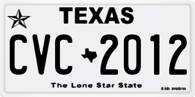 TX license plate CVC2012