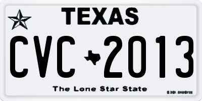 TX license plate CVC2013