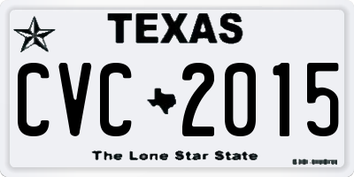TX license plate CVC2015