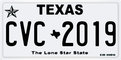 TX license plate CVC2019