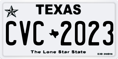 TX license plate CVC2023