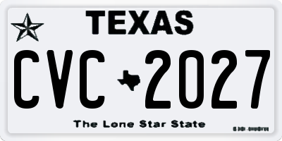 TX license plate CVC2027