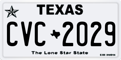 TX license plate CVC2029