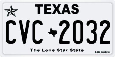 TX license plate CVC2032