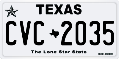 TX license plate CVC2035