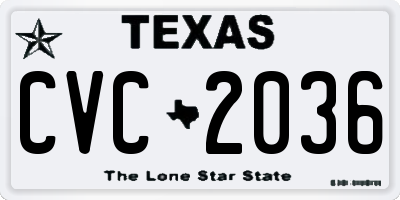 TX license plate CVC2036