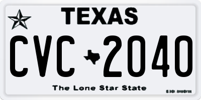 TX license plate CVC2040