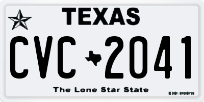 TX license plate CVC2041