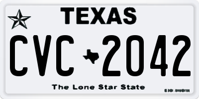TX license plate CVC2042