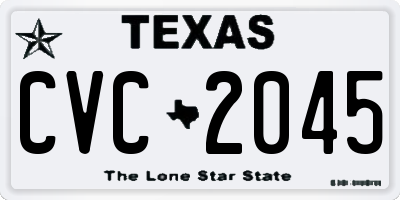 TX license plate CVC2045