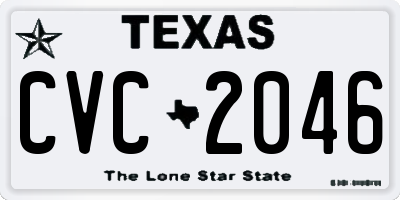 TX license plate CVC2046