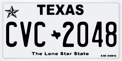 TX license plate CVC2048