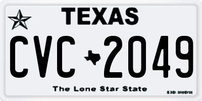 TX license plate CVC2049