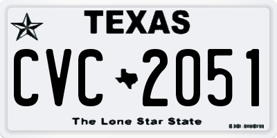 TX license plate CVC2051
