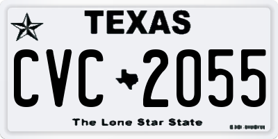 TX license plate CVC2055