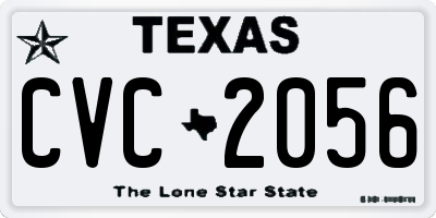 TX license plate CVC2056