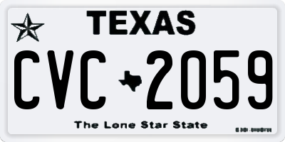 TX license plate CVC2059