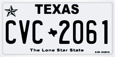 TX license plate CVC2061