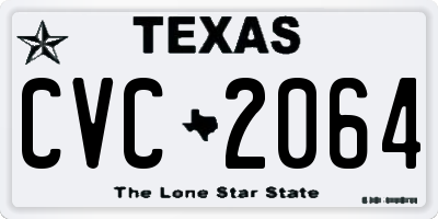 TX license plate CVC2064