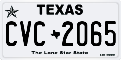 TX license plate CVC2065