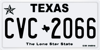 TX license plate CVC2066
