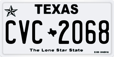 TX license plate CVC2068