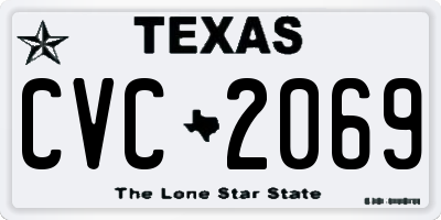 TX license plate CVC2069