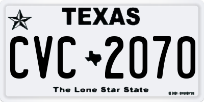 TX license plate CVC2070
