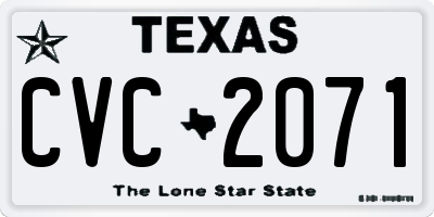 TX license plate CVC2071