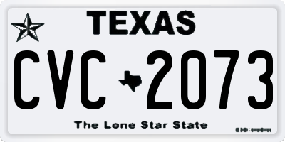 TX license plate CVC2073