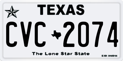 TX license plate CVC2074