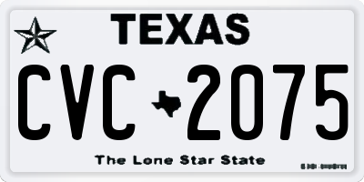 TX license plate CVC2075