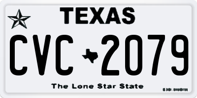 TX license plate CVC2079