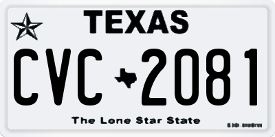 TX license plate CVC2081
