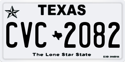 TX license plate CVC2082
