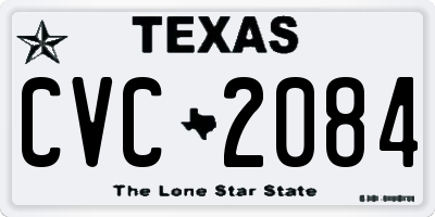 TX license plate CVC2084
